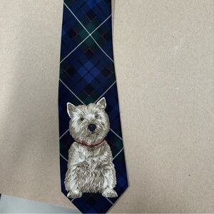 Polo by Ralph Lauren vintage tie from 90s, plaid with terrier dog on it